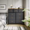 YITAHOME Dresser with 9 Drawers, Fabric Dresser for Bedroom, Living Room, Hallway, Closets (Dark Grey) - Image 2