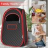 Portable Sauna Box - Portable Steam Sauna for Home with 2.6L 1200W Steamer, 99 Minute Timer, 9 Levels Temperature Settings, Remote Control and Folding Chair for Sauna Box, Red - Image 6
