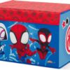 Delta Children - Marvel Spidey and His Amazing Friends 4-Piece Toddler Room-in-a-Box Set – Includes Sleep and Play Toddler Bed, Table, 1 Chair and Fabric Toy Box, Blue/Red - Image 18