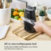 BELLA Electric Can Opener and Knife Sharpener, Multifunctional Jar and Bottle Opener with Removable Cutting Lever and Cord Storage, Stainless Steel Blade, Black - Image 2