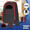 Portable Sauna Box - Portable Steam Sauna for Home with 2.6L 1200W Steamer, 99 Minute Timer, 9 Levels Temperature Settings, Remote Control and Folding Chair for Sauna Box, Red - Image 3