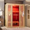 Full Spectrum Sauna for Home, 2~3 Person Indoor Infrared Sauna Room with 10 Minutes Warm-up Heate, Canadian Hemlock Wood Home Infrared Sauna with Bluetooth and Tempered Glass - Image 6