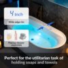 WOODBRIDGE 72" x 35-3/8" Whirlpool and Air Bath Heated Soaking Combination Tub with Adjustable Speed Air Blower and Display Control Panel, White,BJ-500 - Image 7