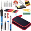 Soldering Iron Kit, 60W Soldering Iron, 5 Soldering Iron Tips, 21-in-1 Adjustable Temperature, Solder Wire, Stand, Desoldering Pump, Soldering Welding Iron Kit for Electronics Hobby DIY 110V US Plug - Image 2