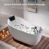 Empava 59 Inch Freestanding Whirlpool Tub - Acrylic Jetted Bathtub-Deep Concave Back, Tapered Interior,ETL Certified - Image 2