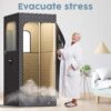 Adamson Full Size Portable Steam Sauna - Indoor Sauna Tent for Home Spa Relaxation + 2.6L 1000W Steamer + Boost Health and Recovery + Chair + Remote + Foot Massager - Image 4