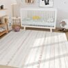 Area Rug Living Room Rugs: 5x7 Washable Boho Large Neutral Farmhouse Soft Moroccan Stain Resistant Indoor Floor Carpet for Bedroom Nursery Kids Playroom Office Dining Room Home House Decor- Brown - Image 8