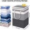 HomeHacks 2-Pack Large Laundry Basket, Waterproof, Freestanding Laundry Hamper, Collapsible Tall Clothes Hamper with Extended Handles for Clothes Toys in the Dorm and Family-(Gradient Grey, 75L) - Image 4