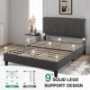 Novilla Queen Size Bed Frame Upholstered Platform Queen Bed Frame with Adjustable Headboard, Strong Weight Capacity, No Box Spring Needed, Easy Assembly, Grey - Image 5