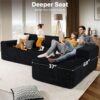 104" Cloudy Sectional L Shaped Couch for Living Room, No Assembly Required, Modular Comfy Sofa with Deep Seat, Fluffy Couch with Sleeper Chaise for Apartment Lounge (Black) - Image 3