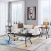 VECELO 3 Pieces Living Room Table Sets, Coffee and End Tables with Open Storage Shelves for Apartment, Home Office, Small Space, Easy Assembly, Black - Image 2