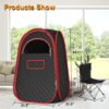 Portable Sauna Box - Portable Steam Sauna for Home with 2.6L 1200W Steamer, 99 Minute Timer, 9 Levels Temperature Settings, Remote Control and Folding Chair for Sauna Box, Red - Image 5