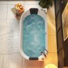 Empava Freestanding Whirlpool Bathtub,Acrylic 8 Hydromassage Jets Tub 59 inch - Image 2