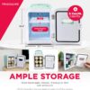 Frigidaire EFMIS129-MINT Mini Personal Fridge Cooler, 1 Gal Capacity fits Six Cans, Includes Plugs for Home Outlet & DC Charger-9.84" D x 7.09" W x 10.35" H - Image 3