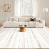 Area Rug Living Room Rugs: 5x7 Washable Boho Large Neutral Farmhouse Soft Moroccan Stain Resistant Indoor Floor Carpet for Bedroom Nursery Kids Playroom Office Dining Room Home House Decor- Brown - Image 4