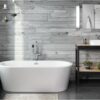 JACUZZI Round Freestanding Tub Filler, Brushed Bronze Round Faucet, Solid Brass Construction, Ceramic Cartridge, Hand Shower Included, Floor Mount Installation, Elegant Lever Handle - Image 4