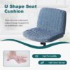 OLIXIS Criss Cross Legged Chairs Armless No Wheels Wide Seat Height Adjustable Swivel Padded Fabric Home Office Desk Seating for Bedroom, Student, Study Room - Image 7