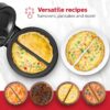 Holstein Housewares - Non-Stick Omelet & Frittata Maker, Stainless Steel - Makes 2 Individual Portions Quick & Easy (2 Section, Black) - Image 5