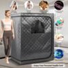 Full Body 2 Person Portable Infrared Saunas for Home, 2 Person Sauna Tent, at Home Sauna, Portable Personal Infrared Sauna Two-Person Sauna Tent with 2 Foldable Chairs, Remote Control - Image 8
