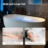 WOODBRIDGE 72" x 35-3/8" Whirlpool and Air Bath Heated Soaking Combination Tub with Adjustable Speed Air Blower and Display Control Panel, White,BJ-500 - Image 6