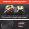 Elite Gourmet EDB-302BF# Countertop Double Cast Iron Burner, 1500 Watts Electric Hot Plate, Temperature Controls, Power Indicator Lights, Easy to Clean, Black - Image 4