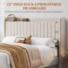Yaheetech Queen Bed Frame with Headboard, Upholstered Headboard with Charing Station and Storage Shelf, Platform Bed Frame, No Box Spring Needed, Easy Assembly, Beige - Image 7