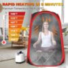 Portable Sauna Box - Portable Steam Sauna for Home with 2.6L 1200W Steamer, 99 Minute Timer, 9 Levels Temperature Settings, Remote Control and Folding Chair for Sauna Box, Red - Image 4
