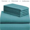 LuxClub 4 PC Queen Sheet Set, Breathable Luxury Bed Sheets, Deep Pockets 18" Wrinkle Free Cooling Sheets Machine Washable Hotel Bedding Silky Soft - Teal Queen - Image 2