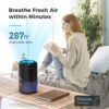 AROEVE Air Purifiers for Bedroom Home, Air Purifier For Smoke Pollen Dander Hair Smell Air Cleaner with Sleep Mode Speed Control For Bedroom Office, MK01- Black(Available for California) - Image 2
