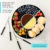 Kusini Electric Fondue Pot Set - Chocolate Fondue Kit - Temperature Control, Detachable Serving Trays, & 4 Roasting Forks - Gift Set & Date Night Idea. Serve at Movie Night or Game Night. - Image 4
