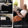 104" Cloudy Sectional L Shaped Couch for Living Room, No Assembly Required, Modular Comfy Sofa with Deep Seat, Fluffy Couch with Sleeper Chaise for Apartment Lounge (Black) - Image 7