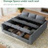 HONBAY Modular Sectional Sleeper Sofa with Storage Reversible Modular Sofa Couch Oversized Sleeper Sectional Sofa Modular Couch Bluish Grey - Image 3