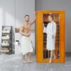 Real Relax Infrared Sauna for Home, Home Indoor Sauna for up to 2 People, with Near Zero Emf Infrared Lighting, 1640w, 9 Chromo Therapy Lights, Canadian Hemlock Wood Sauna - Image 9