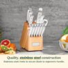 Cuisinart 15-Piece Knife Set with Block, High Carbon Stainless Steel, Forged Triple Rivet, White, C77WTR-15P - Image 2