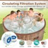 GYMAX Hot Tub, 4 to 6 Person Inflatable Portable Hot Tub with 120 Soothing Bubble Air Jets, Insulated Lockable Cover, Floor Mat & LED Touch Control, Outdoor Blow Up Spa Tub for Backyard, Patio - Image 6