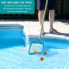 POOLWHALE Professional Pool Skimmer Net, Heavy Duty Swimming Leaf Rake Cleaning Tool with Deep Fine Nylon Mesh Net Bag - Fast Cleaning,Easy Scoop Edge,Debris Pickup Removal - Image 8