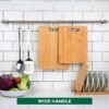 Bamboo Cutting Boards for Kitchen [Set of 3] Wood Cutting Board for Chopping Meat, Vegetables, Fruits, Cheese, Knife Friendly Serving Tray with Handles - Image 8