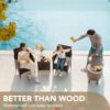 Devoko Patio Porch Furniture Sets 3 Pieces PE Rattan Wicker Chairs with Table Outdoor Garden Furniture Sets (Brown/Beige) - Image 5