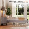 Queen Bed Frame with 2 Nightstands & LED Lights Headboard,104" Extended Wood Panel Platform Bed/w Charging Station & 2 Storage Racks, Bedroom Set 3 Piece, No Box Spring Needed, Grey - Image 6