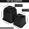 Utopia Bedding Adjustable Bed Furniture Risers - Elevation in Heights 3, 5 or 8 Inch Heavy Duty Risers for Beds and Under Bed Storage - Supports up to 1,300 lbs - (Set of 4 Riser, Black) - Image 7