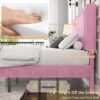 VECELO Full Size Bed Frame with Adjustable Upholstered Headboard, Wooden Slats Platform, Noise-Free Design, Easy Assembly - Image 5