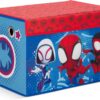 Delta Children - Marvel Spidey and His Amazing Friends 4-Piece Toddler Room-in-a-Box Set – Includes Sleep and Play Toddler Bed, Table, 1 Chair and Fabric Toy Box, Blue/Red - Image 17