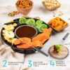 Kusini Electric Fondue Pot Set - Chocolate Fondue Kit - Temperature Control, Detachable Serving Trays, & 4 Roasting Forks - Gift Set & Date Night Idea. Serve at Movie Night or Game Night. - Image 3