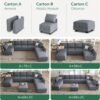 HONBAY Modular Sectional Sleeper Sofa with Storage Reversible Modular Sofa Couch Oversized Sleeper Sectional Sofa Modular Couch Bluish Grey - Image 4