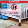 Utopia Bedding Adjustable Bed Furniture Risers - Elevation in Heights 3, 5 or 8 Inch Heavy Duty Risers for Beds and Under Bed Storage - Supports up to 1,300 lbs - (Set of 4 Riser, Black) - Image 5