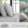 King Sheets by Pure Bamboo, Genuine 100% Organic Viscose Derived from Bamboo Bed Sheet Set, Luxuriously Soft & Cooling, Double Stitching, Lifetime Quality Promise (King, Silver Pearl) - Image 3