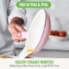 GreenLife Soft Grip 16 Piece Cookware Set, Non-Toxic PFAS-Free Ceramic Nonstick, Frying, Sauce, Saute, Utensils, Glass Lids, Stay-Cool Handles, Wobble Free, Dishwasher & Oven Safe, Soft Pink - Image 2