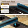 Rolanstar Bed Frame Queen Size with Charging Station and LED Lights, Upholstered Storage Headboard with Drawers, Heavy Duty Metal Slats, No Box Spring Needed, Noise Free, Easy Assembly, Dark Grey - Image 7