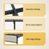 DWVO King Size Bed Frame with Charging Station, Upholstered Platform Bed with Storage Headboard, Metal Slats Supports Mattress Foundation, No Box Spring Required, Beige - Image 6