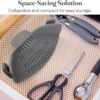 Kitchen Gizmo Snap N' Strain - Silicone Pasta Strainer Clip-On for Pots and Pans - Heat Resistant Colander for Vegetables and Noodles - Kitchen Gadgets for Cooking - Space-Saving Design - Grey - Image 5